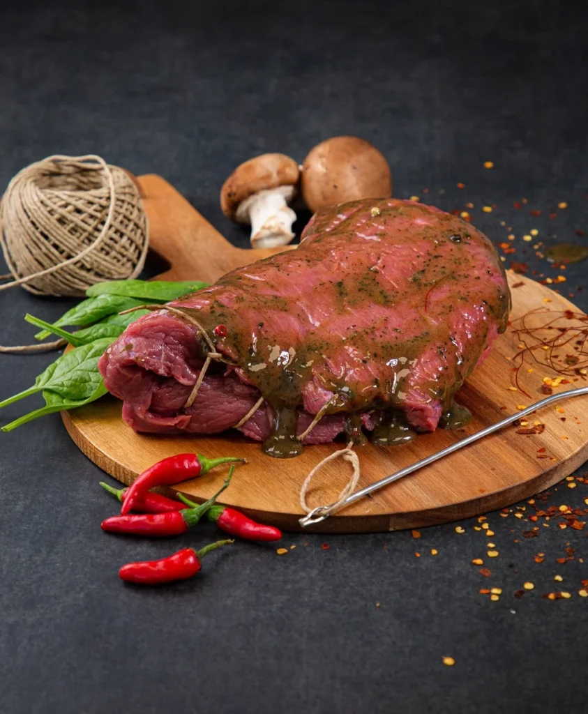 Picanha Ελληνικού Μόσχου Γεμιστή(Baby σπανάκι, Παρμεζάνα, μανιτάρι porto-bello, Σως Porcini) Παραγωγής μας